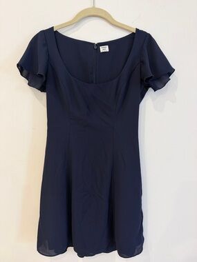 ARITZIA Navy Scoop-Neck Mini Dress